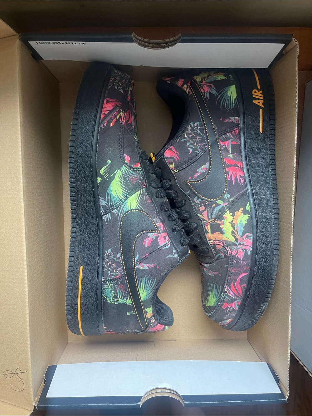 Nike Air Force 1 Low Black with Neon Floral Print